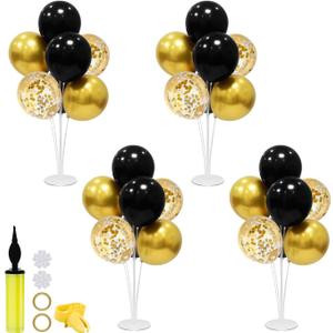Black and Gold Party Decorations Balloon Stand Table Centerpieces for Birthday Wedding Retirement Anniversary Father's Day Halloween New Years Graduation Decorations 2025