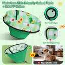 Soft Dog Cone Collar After Surgery: Foldable Long Comfortable Comfy Fabric Recovery Shame Elizabethan Stop Licking Dogs (Green, 2XL) 