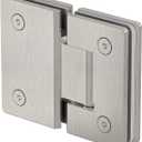180 Degree Glass Shower Door Hinges, Heavy Duty Brushed Nickel Glass Door Hinge for Bathroom, 1 PCS 304 Stainless Steel Shower Door Hinges for 1/4" to 1/2" Frameless Shower Door