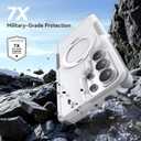 for Samsung Galaxy S26 Ultra case with Stand, 7X Military-Grade Drop Protection, Shock-Absorbing Phone Rugged Cover, Compatible with MagSafe Accessories,360 Magnetic Stand, White