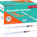 1ml , 100 Pack, 25G 1 inch Syringes with Needle, Needle Luer Lock Syringe, Individually Sealed Package for Scientific Labs, Feeding Small Animals, Dispensing, Applicator, Watering