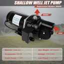 SWS50- Cast Iron Shallow Jet Well Pump - 1/2 HP 375 Gallons 0-25 FT Depth 115V 230V Dual Voltage Heavy Duty Shallow Well Pump