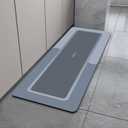 Super Absorbent Bath Mat, Quick Dry Bath Mats for Bathroom, Non Slip Rubber Bathroom Mats Rugs, Easy to Clean Machine Washable Thin Bath Mats (Blue, 59" L x 17.7" W)