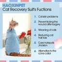 Cat Recovery Suit for Foreleg, Cat Surgical Spay Suit Sleeves to Stop Licking, Long Leg Sleeve Wound Cover Abdomen Kitten Onesie L