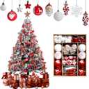 Christmas Tree Ornament Balls Set 70-Pack Colorful Shatterproof  Assorted Xmas Decorations with Hanging Loops for Holiday Tree, Home, Party Wedding, Includes Santa, Snowflakes, Candy Canes & More