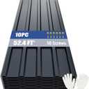 Brakki Metal Roofing Panels 10pcs 52.4 ft², Corrugated Roof Panels, Grey | L42.52"xW17.72", Galvanized Steel, with Screw, Heavy Duty Metal Siding, Suitable for Garages Chicken Coop Shed Stables Patio