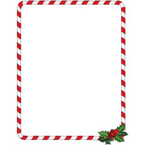 Great Papers! Candy Cane Holly Holiday Letterhead, 8.5" x 11", 80 sheets (2018020)