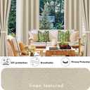 HolidayIdeas Linen Outdoor Curtains for Patio Waterproof-4 Panels Cream Outside Gazebo Curtains 54"x95"-Indoor/Outdoor Curtains Weighted Weatherproof, Privacy for Pergola, Porch, Cabana, Livingroom