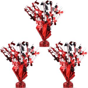 Jetec 3 Pcs Graduation Table Centerpieces Graduation Table Decoration Glitter Foil Graduate Centerpieces for 2025 Grad Party Graduation Certificates(Red)
