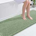 OLANLY Bathroom Rugs 70x24, Extra Soft Absorbent Chenille Bath Rugs, Rubber Backing Quick Dry, Machine Washable Bath Mats for Bathroom Floor, Tub and Shower, Home Decor Accessories, Sage Green
