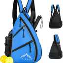 Himal Pickleball Bag-Adjustable Pickleball, Tennis, Racketball Sling Bag-Pickleball Backpack with Water Bottle Holder for Men and Women, Blue
