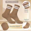 10 Pairs Womens Striped Crew Socks Cute Casual Long Athletic Running Tube Calf Cotton Socks for Women Gifts (US, Numeric, 5, 11, Regular, Regular, 10 Pairs Mixcolor)
