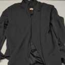 Hybrid & Company Lightweight Open Front Cardigan Classic Ruched Sleeve Work Office Blazer Suit Jackets (Medium, Black)