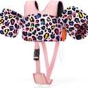 HeySplash Toddler Swim Vest, Infant Floaties Fit 13-20-30 Lbs, Puddle Kids Jumper with Crotch Strap & Safety Buckle, Baby Pool Float Jacket Arm Floaties Floatie Water Wing, Boat Swim Trainer Aid 1-3 (D-Leopard, for kids 13-33 lbs)