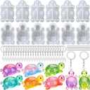 12 PCS Mini Turtle Resin Molds, Little Turtle Molds with 12 Pcs Key Ring Accessory, Epoxy Resin Casting Mold for Home Decoration