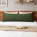 CHUFFED 100% Cotton Waffle Weave Body Pillow Cover with Zipper Closure - 20" x 54" Skin-Friendly Breathable Pillow Shams, Aesthetic Textured Body Pillow Case for Bed,Olive Green