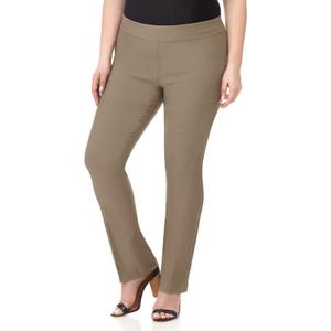 Rekucci Curvy Woman Plus Size Modern Straight Leg Pant w/Tummy Control (22w, Oatmeal)