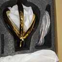 Elegant Tall Bathroom Sink Faucet Single Hole, AUU Waterfall Gold Vessel Sink Faucet Solid Brass, Single Handle Bowl Sink Faucet with Pop Up Drian Supply Line (Gold, Tall)