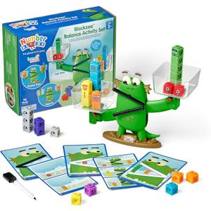 Hand2mind Numberblocks Blockzee Balance Activity Set, 61 MathLink Cubes, Balance Scale, Educational Math Manipulatives, Numbers for Toddlers, Preschool Learning Activities, Birthday Gifts for Kids