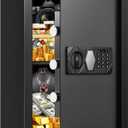 3.2 Cub Fireproof Safe for Home Use, Home Safes Box with Spare Keys and Alarm System, Anti-Theft Fire Proof Safe for Home Business Office