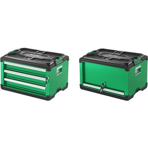 SK Modular Stackable Storage Tool Box, 20.5 Inch, 4-Drawer Steel Box & 1-Door Steel Box, Patent Auto-Lock Mechanism, Holds up to 60 Lbs