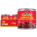 La Costea Chipotle Peppers in Adobo Sauce - Smoked Spicy Peppers Chipotle in Adobo Sauce - Mexican Food, Taco, Enchiladas & Salsa - Hot Pickled Vegetables - 7 oz, 24 Pack Canned Vegetables (EXP 06/10/27)