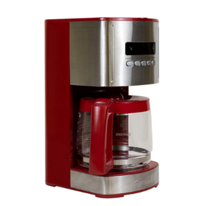 Kenmore Aroma Control 12-Cup Programmable Coffee Maker, Red and Stainless Steel Drip Coffee Machine, Glass Carafe, Reusable Filter, Timer, Digital Display Charcoal Water Filter, Red