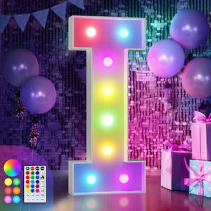 imprsv 3FT Colorful Marquee Letters I, 18 Colors Large Light up Letters Alphabet Sign with Remote, Big Marry Me Sign, Birthday Party Decorations Anniversary Wedding Decoration