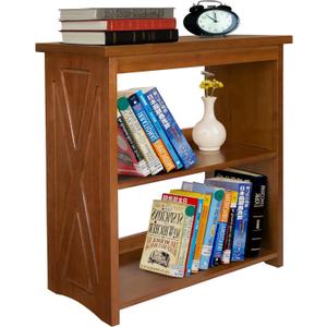 Natural Wood Bookshelf, 3 Tier Bookcase, Freestanding Display Storage Shelves Open Bookshelf for Bedroom, Living Room and Office (Brown, Open Table) (Brown, Table Open)