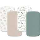 4 Pack Bassinet Sheets (20" x 33"), Compatible with Angelbliss, YADAQE, Maxi-COSI Iora/Swift, Pamobabe, BIERUM and Papablic Baby Bassinet, Soft and Skin-Friendly, Mint Green and Color Rainbow : Baby
