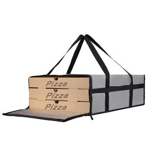 Bodaon Insulated Pizza Delivery Bags, 20x20x6, Hot Food Warmers for Grubhub/Uber Eats, Catering & Parties (Grey, 1-Pack)