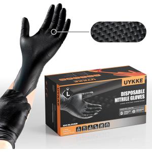 10mil Nitrile Gloves Thick,Industrial Disposable Gloves with Diamond Textured,Heavy Duty Mechanic Glove,Latex Free
