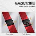 Braided Bands Compatible with Samsung Galaxy Watch Band 7 6 5 4 FE & 6 4 Classic & 5 Pro & Active 2, 20mm Stretchy Sport Band for Smaung Watch 47mm 46mm 45mm 44mm 43mm 42mm 40mm (Black/Red)