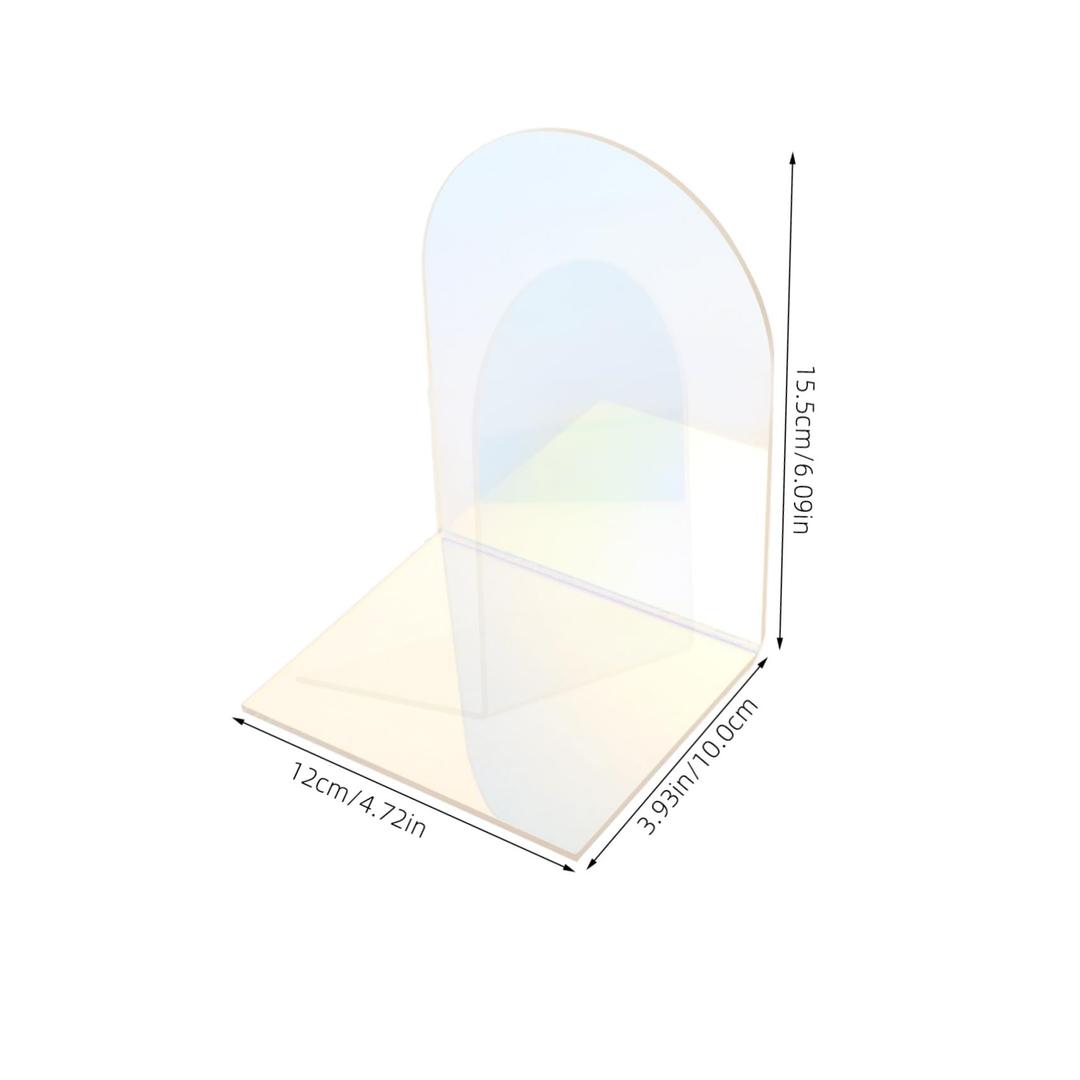 Uonlytech Acrylic L-Shaped Bookends Heavy-Duty Book Holders for Student Desk Non-Slip File Organizer for Office and Home Decorative Bookshelf Accessories