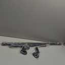 Tension Curtain Rod 51-86 Inch, Curtain Rod No Drilling for Window or Bathroom Closet, Outdoor Curtain Rods for Patio Tension Rod, Easy to Install, Never Rust, Rod Diameter 1.26 Inches - Black