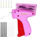 Stitch Gun for Clothes With Storage Box, Handheld Stitch Gun Quick Clothing Fixer Micro Sewing Tagging Gun Kit for Clothing One Stitch Sewing Gun Includes Needles Fasteners (Purple