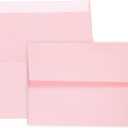 100 Pack A7 Pink Invitation 5x7 Envelopes - Self Seal, Square Flap,Perfect for Baby Shower, 5x7 Cards, Weddings, Birthday, invitations, Graduation, 5.25 x 7.25 Inches (Pink)