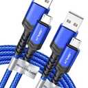 JSAUX Micro USB Cable for Android, (2-Pack 6.6FT) Kindle Charger Cord Replacement, Nylon Braided USB Micro Charging Cable Compatible with Galaxy S7 S6 J7 Edge Note 5, Kindle, MP3-Blue