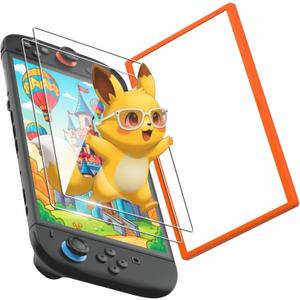 TRANSNOVO 2-Pack Screen Protector Tempered Glass Compatible with Nintendo Switch 2 2025 [9H Hardness], Bubble-Free, Anti-Scratch, HD Clear with Alignment Frame Travel Case Friendly Cover Accessories