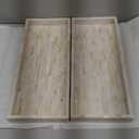 PEMAR Set of 2 Mother of Pearl Vanity Tray for Bathroom Counter, 11" Wooden Organisation Valet Tray for Perfume Makeup Bedroom Dresser Kitchen Sink Countertop Organizer, Toilet Tank (White Tiles)