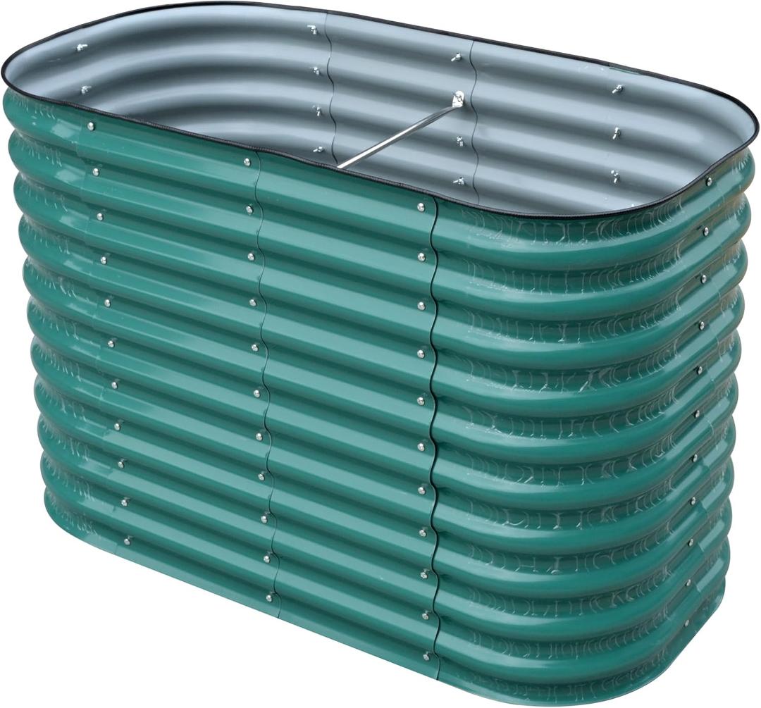 Raised Metal Garden Beds, Galvanized Steel, 47x24 inches, 2 Heights Available, Garden Green or Terra Cotta (Garden Green, 47.2" 23.6" 31.5")
