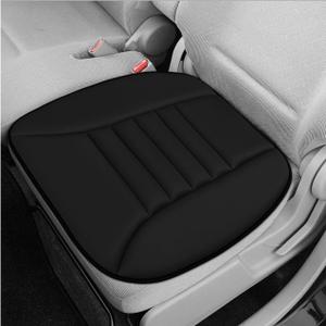 Car Seat Cushion, 1.2" Thick Comfort Memory Foam Auto Seat Pad with Non Slip Bottom, Breathable Driver Seats Pillow Pressure Relief Chair Cushion for Vehicle Office Home (Black)