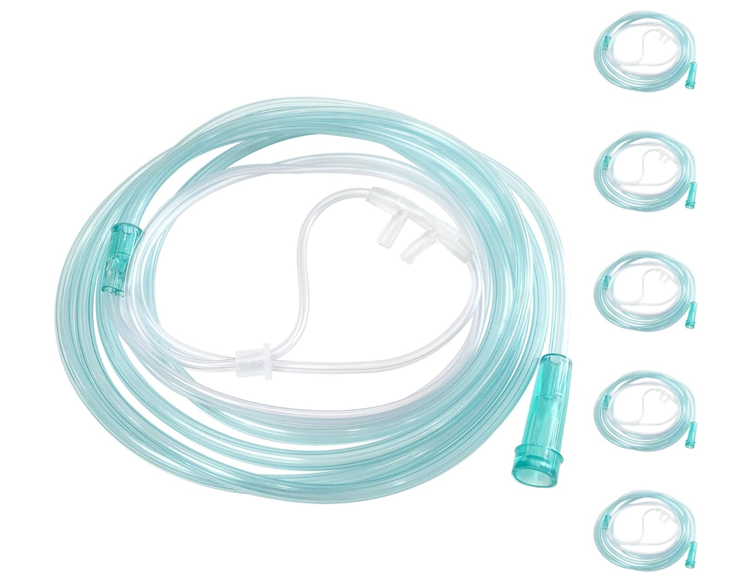 5 Pack Soft Oxygen Nasal Cannula for Adult, 8.2 feet Standard Nasal Cannula Tubing for Oxygen Concentrator, Oxygen Tubing for Kink Resistant, Lightweight