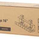 Under Desk Cable Management Tray 2 Pack White, Cable Management Under Table, Cord Organizer Tray for Wire Management, Home & Office Standing Desk Cord Organizer