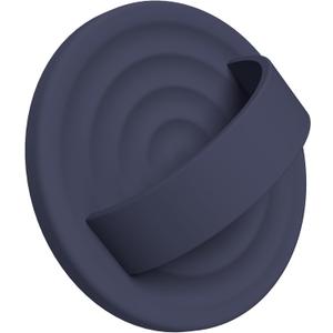 Upgraded Magnetic Phone Grip, Liquid Silicone Soft and Portable, Removable Finger Loop Ring Grip Holder for iPhone, Strong Magnetic Attraction, Compatible with MagSafe Phone Case, Midnight Blue