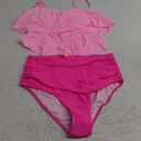 Womens Tankini Swimsuits Ruffled Tank Top Tummy Control Floral Modest Swimwear High Waisted Bikini XL