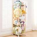 Stuffed Animal Storage Zoo Organizer  Tall Wooden Tower Holder for Large Plush Toys  Vertical Space Saving Cage Display  Kids Playroom Nursery Bedroom Toy Organization Solution (Natural)