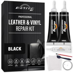 Black Leather Repair Kit for Car Interior, Leather Seat Repair Kit for Cars, Car Seats, Steering Wheel, Dashboard, Console, Easily Restores Faux, Artificial, Genuine Pleather With Easy Instructions