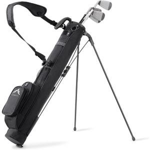 Golf Lightweight Stand Carry Bag Easy to Carry and Durable Pitch n Putt Golf Bag for The Driving Range, Par 3 and Executive Courses31.5 inches Tall (Black)