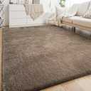 H.VERSAILTEX Soft Modern Indoor Large Shaggy Rug for Living Room Bedroom Kids Room Home Decorative, Non-Slip Plush Fluffy Furry Fur Area Rugs Comfy Nursery Accent Floor Carpet 8x10 Feet, Taupe